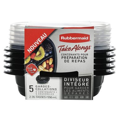 5 RECIPIENTES PARA ALIMENTOS 556ML RUBBERMAID 2077539