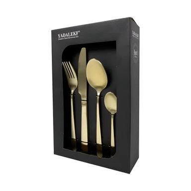 SET CUBIERTOS X16 PZAS DORADO CUTLERY- ICHIMATSU- 10286557
