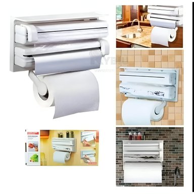 PORTA PAPEL HIGIENICO BLANCO ORGANIZADOR TRIPLE ROLLO PARED 123193046