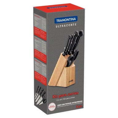 JUEGO DE CUCHILLOS TRAMONTINA ULTRACORTE SOPORTE DE MADERA 6 PIEZAS- 23899060 - 2