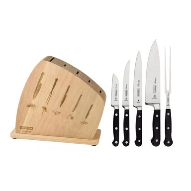 JUEGO DE CUCHILLOS X6 PZAS C/TACO MADERA CENTURY - TRAMONTINA- 10390093