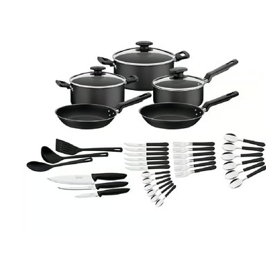 JUEGO DE OLLAS 38 PIEZAS ANTIADHERENTE VICTORIA TRAMONTINA NEGRO