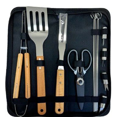 SET DE UTENSILIOS PARRILLEROS DE 15 PIEZAS  - 10390073