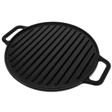 PLANCHA ASADORA REDONDA REVERSIBLE DE HIERRO FUNDIDO PRECURADA- 55128020