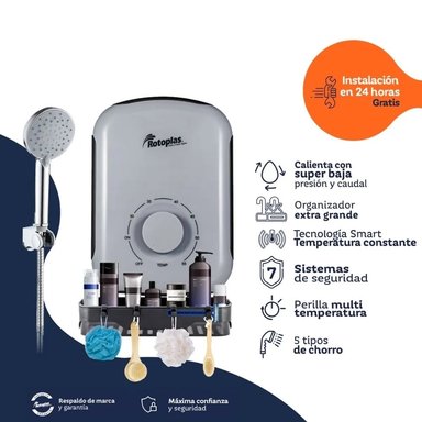 CALENTADOR DE AGUA ELÉCTRICO RAPIDUCHA ROTOPLAS SENSITIVE PRO 5500W