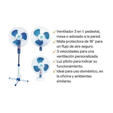 VENTILADOR 3 EN 1 ALFANO 16'' AL-1680 - 2