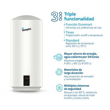 TERMA DE ACUMULACION ECOSMART WIFI 80L ROTOPLAS - 500467 - 4