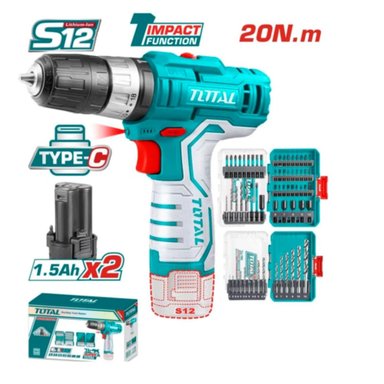 COMBO TALADRO TIPO C 20NM 2X1.5AH+SET BROCAS INDUSTRIAL-TOSLI241197