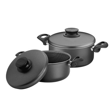 JUEGO DE OLLAS DE ALUMINIO PARÍS NEGRO X 2 PIEZAS 24CM|26CM - 75286026