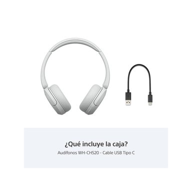 FU AUDIFONOS BLUETOOTH ON EAR SONY WH-CH520 50HRS BLANCO - 2