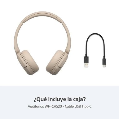 AUDIFONOS BLUETOOTH  SONY WH-CH520 50HRS - BEIGE - 3