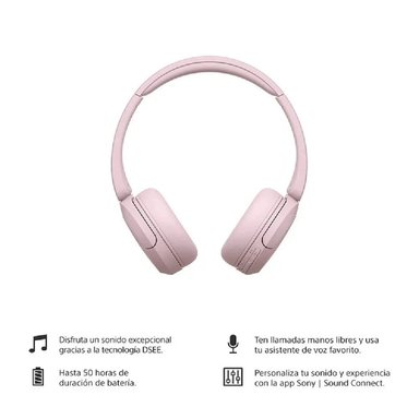 AUDIFONOS BLUETOOTH ON EAR SONY WH-CH520 - ROSADO - 1