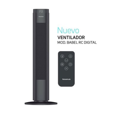 BABEL RC DIGITAL TAURUS – VENTILADOR DE TORRE DIGITAL 50W CON 4 VELOCIDADES Y CONTROL REMOTO