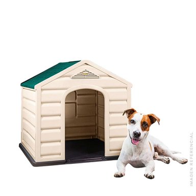 CASITA PARA PERRO PEQUEÑO TAUPE/VERDE 13188-XP – IDEAL PARA INTERIOR Y EXTERIOR