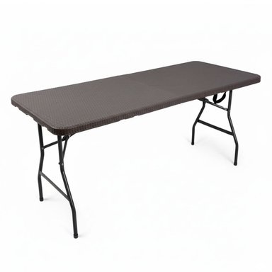 MESA PLEGABLE ESTILO RATÁN CONFORT 170CM JM-Z180-4 – RESISTENTE PARA INTERIOR Y EXTERIOR