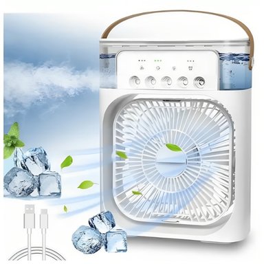 VENTILADOR HUMIDIFICADOR AROMATIZADOR CON TEMPORIZADOR BLANCO