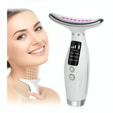 MASAJEADOR FACIAL CON TECNOLOGÍA DE MICROCORRIENTE EMS REDUCE ARRUGAS LUCES LED 7 LIGHTS