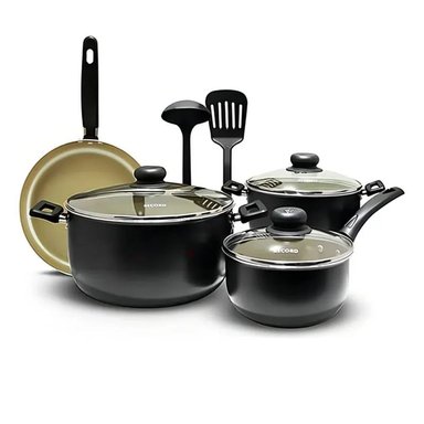 JUEGO DE OLLAS NEGRO 9 PIEZAS RECORD