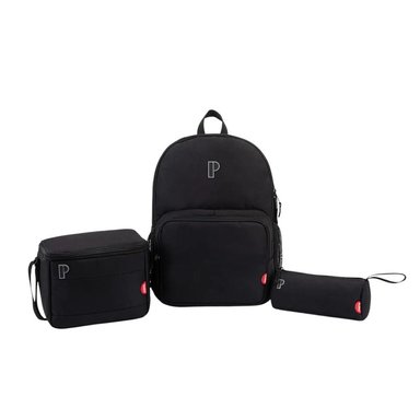 PACK MOCHILA PORTA PORTAMAR  NEGRO 3 PIEZAS MOCHILA LONCHERA CARTUCHERA