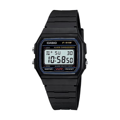 RELOJ CASIO F91W-1 VINTAGE NEGRO DE RESINA