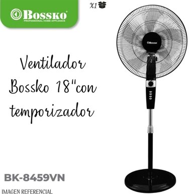 VENTILADOR BOSKO BK8459VN BOSSKO PEDESTAL 18' CON TEMPORIZADOR -