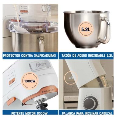BATIDORA PEDESTAL OSTER FPSTSMPL4W PLANETARIA 5.2L HEATSOFT BLANCO - 4