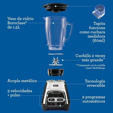 LICUADORA OSTER® REVERSIBLE 1.5L BLSTPYG1311NBG SILVER - 5
