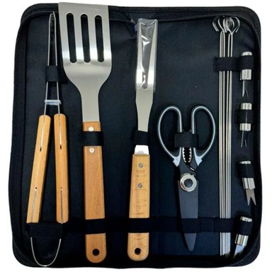 SET UTENSILIOS PARRILLERO X15 PZAS C/ESTUCHE