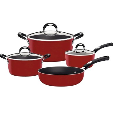 JUEGO DE OLLAS DE ALUMINIO MÓNACO ROJO X 7 PIEZAS