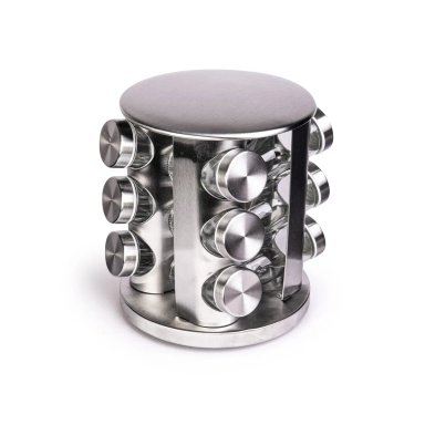 CONDIMENTEROS ELEGANCE 12 PZS CON TAPAS INOXIDABLES – ORGANIZADOR DE ESPECIAS PREMIUM | 90390404