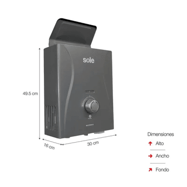 SOLE SOLEGASNM08C – TERMA A GAS NATURAL 8 LITROS MULTIPUNTO CON KIT DE INSTALACIÓN