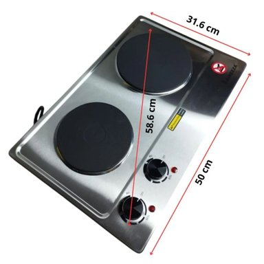 COCINA ELECTRICA FINEZZA FZ320H2CE DOS HORNILLAS ACERO INOX - 5