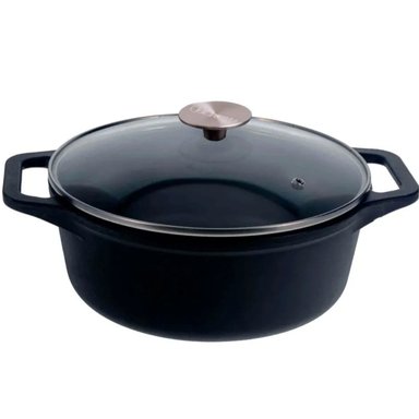 OLLA HORNO HOLANDES HIERRO FUNDIDO ESMALTADO 38 LITROS CON TAPA DE VIDRIO - 1