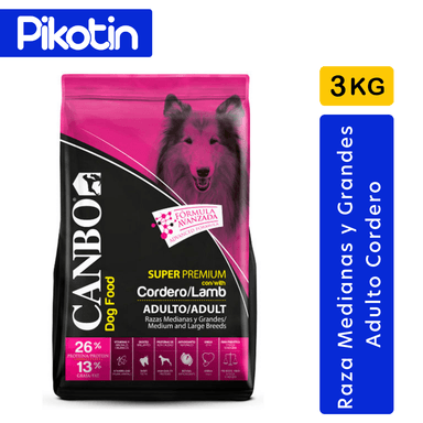 COMIDA SECA PERROS CANBO ADULTO SUPER PREMIUM CORDERO RAZAS MEDIANA / GRANDE 3KG