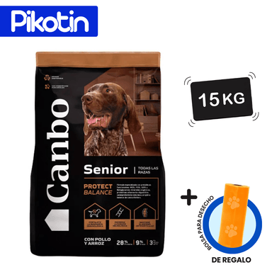 COMIDA SECA PERROS CANBO ADULTO BALANCE SENIOR POLLO Y ARROZ TODAS LAS RAZAS 15KG