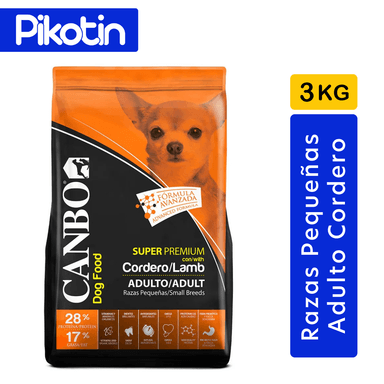 COMIDA SECA PERROS CANBO ADULTO SUPER PREMIUN CORDERO RAZAS PEQUEÑAS 3KG