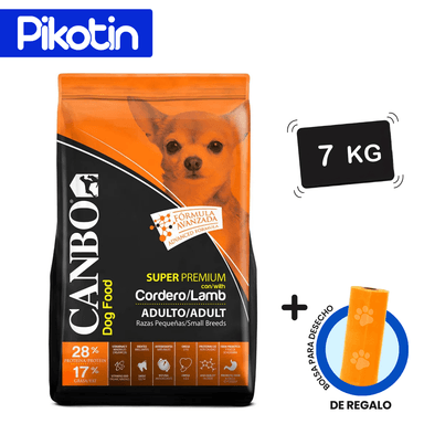 COMIDA SECA PERROS CANBO ADULTO SUPER PREMIUN CORDERO RAZAS PEQUEÑAS 7KG