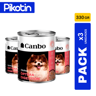 COMIDA HÚMEDA PERRO CANBO ADULTO OPTIMA DIGESTION LATA 330 GR X 3 UND