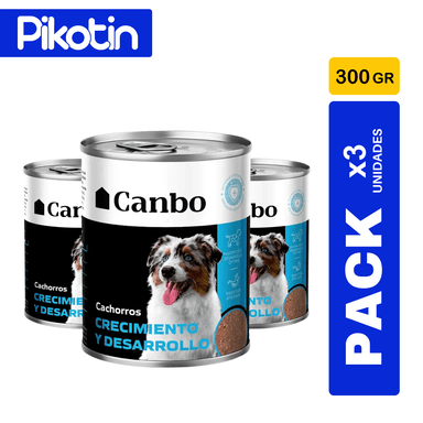 COMIDA HÚMEDA PERRO CANBO CACHORRO CRECIMIENTO Y DESARROLLO LATA 330 GR X 3 UND