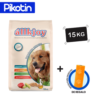 COMIDA SECA PERROS ALLKJOY ADULTO RAZAS MEDIANAS Y GRANDES 15KG