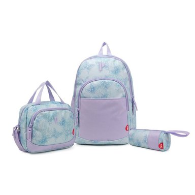 TRIPACK PORTA MOCHILA LONCHERA CARTUCHERA CARORA MISTFLY