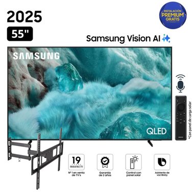 TELEVISOR SAMSUNG QLED 55 VISIÓN AI SMART TV QN55Q7FAAGXPE + RACK GIRATORIO