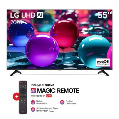Televisor LG 55" Smart UHD 4K Thinq Ai 55UA7300PSB + Magic Remote - Nuevo 2025