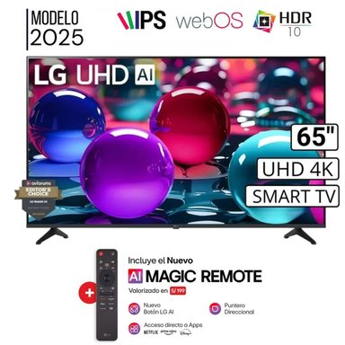TELEVISOR LG 65' SMART UHD 4K THINQ AI 65UA7300PSB + Magic Remote - NUEVO 2025