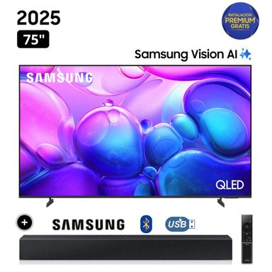 TELEVISOR SAMSUNG QLED 75 SMART TV 4K QN75Q6FA + SOUNDBAR HW-B400F - 1