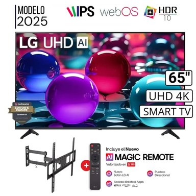 TELEVISOR LG 65' SMART UHD 4K THINQ AI 65UA7300PSB + RACK GIRATORIO