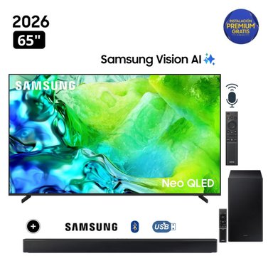 TELEVISOR SAMSUNG 65" NEO QLED 65QN80H VISIÓN AI SMART TV + SOUNDBAR HW-B450F - 1