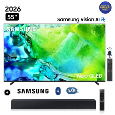 TELEVISOR SAMSUNG 55" NEO QLED 55QN80H VISIÓN AI SMART TV + SOUNDBAR HW-B400F - 1