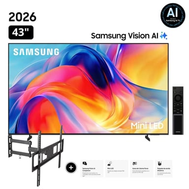 TELEVISOR SAMSUNG 43' MINI LED 43M70H VISION AI SMART TV + RACK GIRATORIO - 1