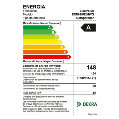 FRIGOBAR 90LT ELECTROLUX ERD090G2HWG - 5